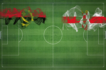 Angola vs Northern Ireland Soccer Match, national colors, national flags, soccer field, football...