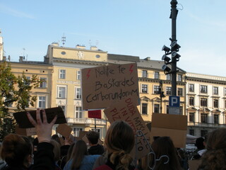 Krak&oacute;w Poland 10.30 
people at the women's protest 