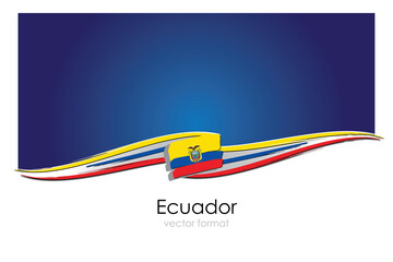 Ecuador Flag with colored hand drawn lines in Vector Format