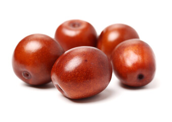 jujube or chinese date on white background