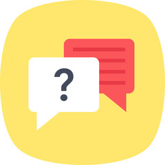 
Chat bubble with question mark, faq
