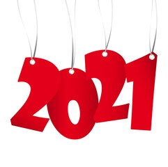 Obraz na płótnie Canvas hanging new year 2021 numbers