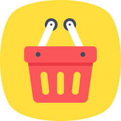 
A flat design icon of shopping basket
