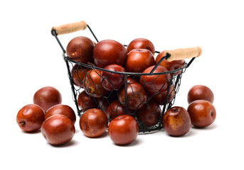 jujube or chinese date on white background