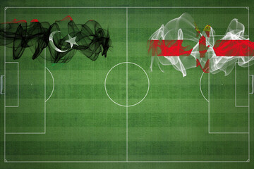 Libya vs Northern Ireland Soccer Match, national colors, national flags, soccer field, football...