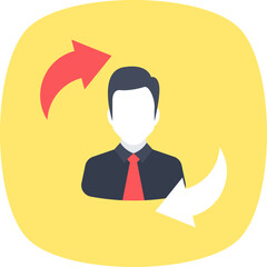 
A employee avatar with refresh sign depicts employee turnover
