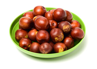 jujube or chinese date on white background