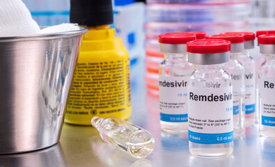 Medication prepared for people affected by Covid-19, Remdesivir is a selective antiviral...