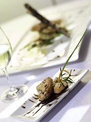 Food - a tasty plate of seafood; photo on white background.