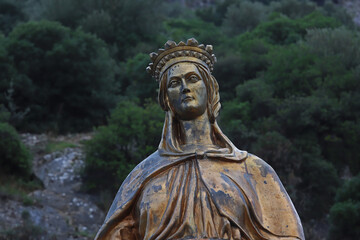 Fototapeta na wymiar Statue of Virgin Mary in Ephesus on the way to Meyemana House.