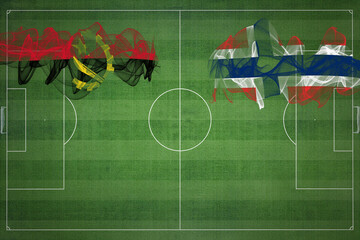 Angola vs Norway Soccer Match, national colors, national flags, soccer field, football game, Copy...