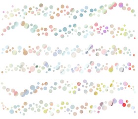 額縁、フレーム、水彩、水玉、ポップ、グラフィック素材、（パステル系）