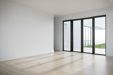 space, room, nobody, empty, new, clean, apartment, living, floor, wall, window, light, day, nice, 3d,render