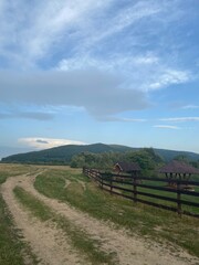 landscape with fence and sky