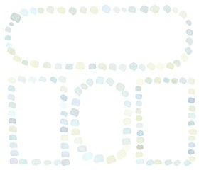 額縁、フレーム、水彩、水玉、ポップ、グラフィック素材、（パステル、ブルー系）