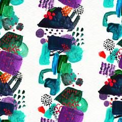 Seamless pattern made by hand drawn paint strokes.
