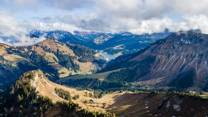 Aerial photography from les Rochers de Naye at 2042 meters, Switzerland. 
