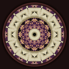 Decorative ornamental Astronira's mandala with 3d effects in a  delicate colors and ethnical style