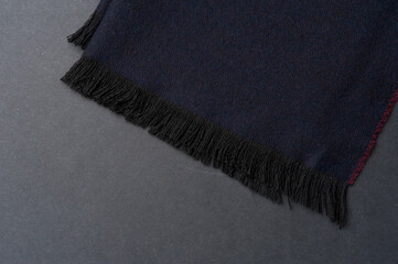 Close-up fragment of warm scarf. Concept of warm everyday things. clothing store concept. Advertising space. Place for text
