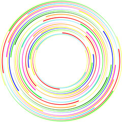 Radial speed Lines in Circle Form for comic books . Explosion background . Vector Illustration .Technology round Logo . Circular Design element . Abstract Geometric shape . Sunburst .