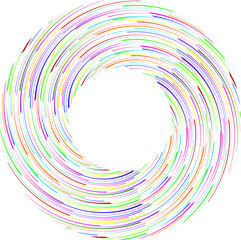 Radial speed Lines in Circle Form for comic books . Explosion background . Vector Illustration .Technology round Logo . Circular Design element . Abstract Geometric shape . Sunburst .