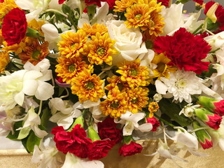Close up Colorful Flowers Bouquet  Background.