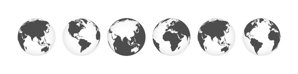 Earth Globe. World map, isolated. Vector illustration