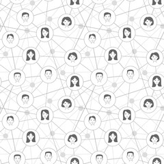 Social network communication background. Seamless pattern. Vector illustration doodle style