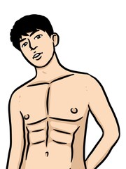 Fototapeta premium cartoon cute man on white background