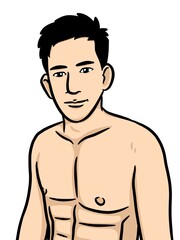 Fototapeta premium cartoon cute man on white background