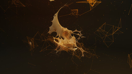 Abstract background with curved and linear shapes