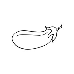 Doodle eggplant. Hand-drawn images. Vector for posters, web, textiles, children's coloring pages.