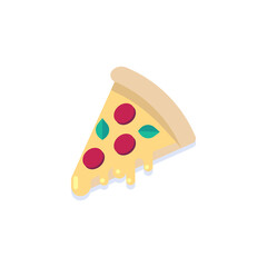 Pizza slice flat icon, vector sign, slice of pizza colorful pictogram isolated on white. Symbol, logo illustration. Flat style design