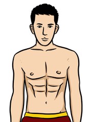 Fototapeta premium cartoon cute man on white background