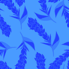 Fototapeta na wymiar Creative seamless pattern with tropical leaves. Trendy pattern with hand drawn exotic plants. Swimwear botanical design. Jungle exotic summer print. 