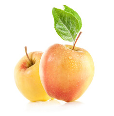 Yellow apples isolated on white