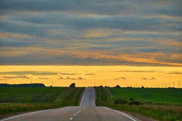 Sunset on the road to Blagoveshchensk.