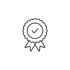 Quality premium linear icon vector illustration isolated on white. Approval line check sign. Check mark symbol.