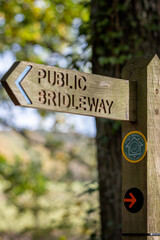 Sussex border path and public bridleway sign