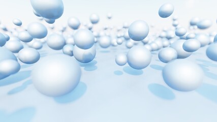 Abstract background of silver balls in space 3d illustration