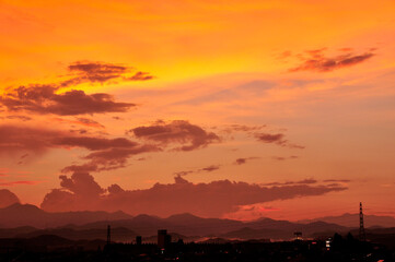 Naklejka premium 夕焼け雲
