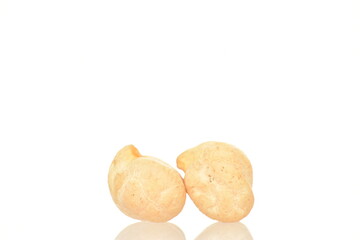 Fototapeta na wymiar Uncooked hummus grains, close-up, isolated on white.