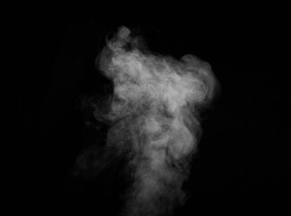 White smoke on black background. Abstract background, design element, for overlay on pictures