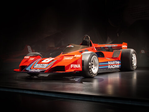 ARESE, ITALY-FEBRUARY 13, 2019: 1977 Brabham-Alfa Romeo BT-45B in the Alfa Romeo Museum (Museo Storico Alfa Romeo)