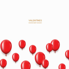 Vector modern red balloons background for happy birthday or valentine day. Event invitation
