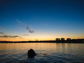 夕焼けと海