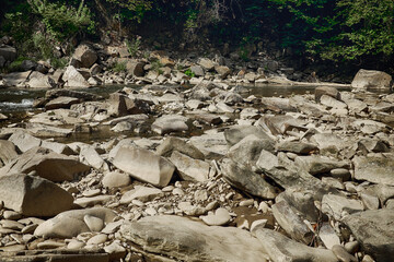 Rocky river mountains. Mountain landscape.
