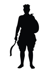 Siam female warrior silhouette vector on white