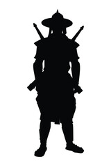 Siam warrior silhouette vector on white