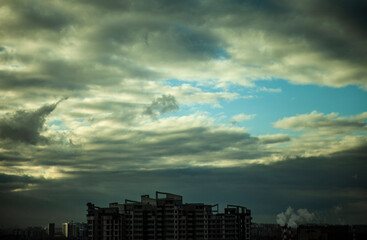 clouds over city